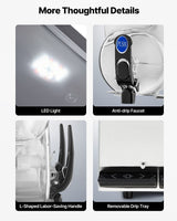 Commercial Frozen Drink Maker, 15Lx2 Double Tank Slushy Machine, 120 Cups Stainless Steel Margarita Smoothie Frozen Drink Machine, Slushie Maker for Home Party Restaurants Cafe Bars - Rear View