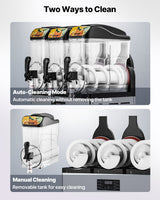 Commercial Frozen Drink Maker, 15Lx3 Triple Tank Slushy Machine, 180 Cups Stainless Steel Margarita Smoothie Frozen Drink Machine, Slushie Maker for Home Party Restaurants Cafe Bars