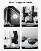 VEVOR Commercial Frozen Drink Maker, 15Lx3 Triple Tank Slushy Machine, 180 Cups Stainless Steel Margarita Smoothie Frozen Drink Machine, Slushie Maker for Home Party Restaurants Cafe Bars - Rear View