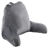Reading Pillow, Large Size Bed Pillow with Shredded Memory Foam, Back Pillow with 3 Pockets and Washable Short Velvet Cloth, Top with Handle, for Watching TV, Reading, Gaming, Resting, Grey - Extra Image