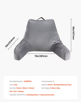 VEVOR Reading Pillow Standard Size Bed Pillow with Shredded Memory Foam Washable - Close-Up Angle