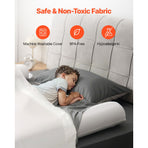 Bed Bumper for Toddlers, 52-inch Inflatable Bed Guard Rail with Safety Flap, 2-Pack Toddler Bedrail Bumpers with Non-Slip Bottom & Machine-Washable Cover for Twin, Full, Queen and King Beds