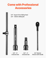 Impact Socket Set 3/4 Inches 27 Piece SAE 7/8 to 2 Inches and Metric 22 to 50 mm - Top-Down View
