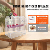 VEVOR Acrylic Raffle Drum, Holds 2500 Tickets or 100 Raffle Balls, Professional Raffle Ticket Spinning Cage with 2 Keys, Transparent Lottery Spinning Drawing, Raffle Ticket Box for Lottery Games Bingo - Top-Down View