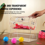 VEVOR Acrylic Raffle Drum, Holds 2500 Tickets or 100 Raffle Balls, Professional Raffle Ticket Spinning Cage with 2 Keys, Transparent Lottery Spinning Drawing, Raffle Ticket Box for Lottery Games Bingo - Rear View