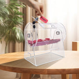 VEVOR Acrylic Raffle Drum, Holds 2500 Tickets or 100 Raffle Balls, Professional Raffle Ticket Spinning Cage with 2 Keys, Transparent Lottery Spinning Drawing, Raffle Ticket Box for Lottery Games Bingo - Low Angle