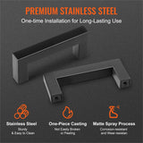 VEVOR 10 Pack Cabinet Pulls, 3in / 76mm Center to Center Slim Square Kitchen Cabinet Drawer, Stainless Steel Modern Kitchen Cupboard Door Handles for Kitchen Bathroom Bar Hardware Matte Black - Top-Down View