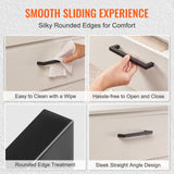 VEVOR 10 Pack Cabinet Pulls, 3in / 76mm Center to Center Slim Square Kitchen Cabinet Drawer, Stainless Steel Modern Kitchen Cupboard Door Handles for Kitchen Bathroom Bar Hardware Matte Black - Rear View