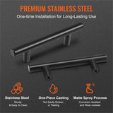 VEVOR 30 Pack Cabinet Pulls, 3in / 76mm Center to Center Slim Kitchen Cabinet Drawer, Stainless Steel Modern Kitchen Cupboard Door Handles for Kitchen Bathroom Bar Hardware Matte Black - Top-Down View