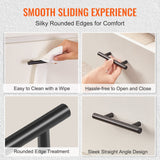 VEVOR 30 Pack Cabinet Pulls, 3in / 76mm Center to Center Slim Kitchen Cabinet Drawer, Stainless Steel Modern Kitchen Cupboard Door Handles for Kitchen Bathroom Bar Hardware Matte Black - 45-Degree Angle