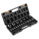 Impact Socket Set 1/2 Inches 19 Piece Impact Sockets, Standard Socket Assortment, 1/2 Inches Drive Socket Set Impact Standard SAE (3/8 Inches to 1-1/2 Inches) 6-point Hex Sockets