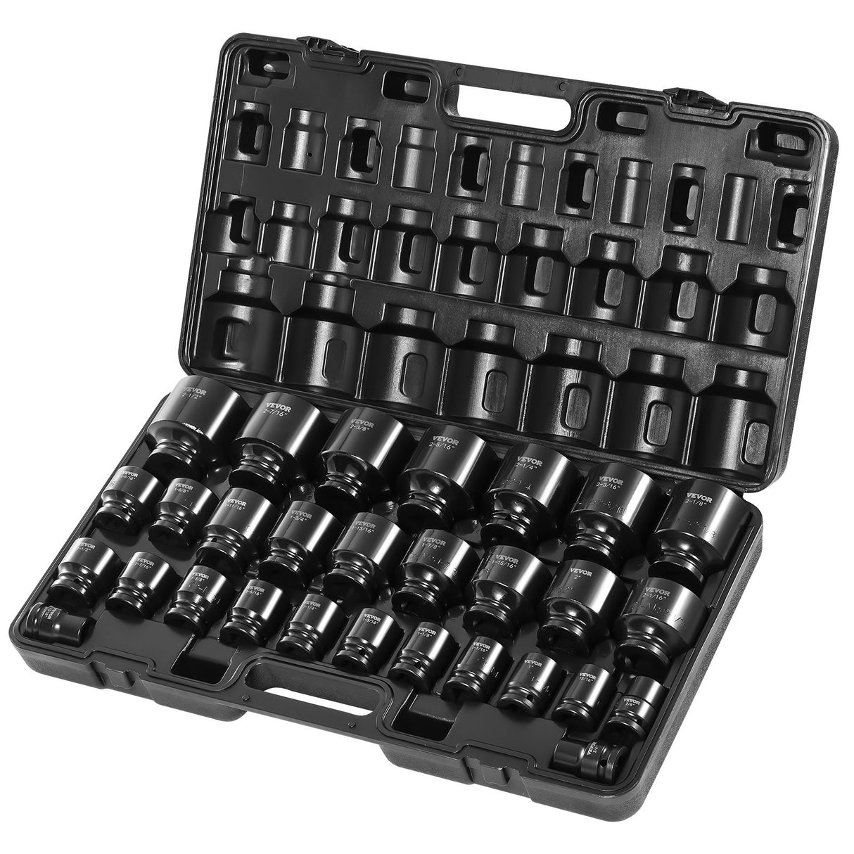 VEVOR Impact Socket Set 3/4 Inches 29 Piece Impact Sockets, 6-Point Sockets, Rugged Construction, CR-M0, 3/4 Inches Drive Socket Set Impact SAE 3/4