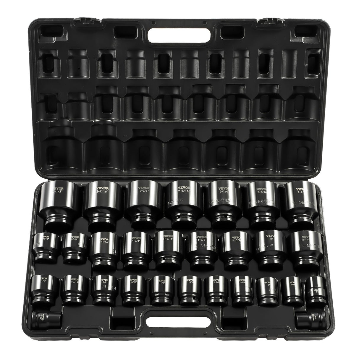 VEVOR Impact Socket Set 3/4 Inches 29 Piece Impact Sockets, 6-Point Sockets, Rugged Construction, CR-M0, 3/4 Inches Drive Socket Set Impact SAE 3/4