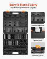 VEVOR Impact Socket Set 43 Piece Impact Sockets, Standard Socket Assortment, Drive Socket Set 6-Point Sockets Metric 9-30mm (Standard/Deep) - Rear View