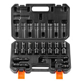 VEVOR 360 Degree Swivel Impact Sockets Set 14pcs 6-Point 3/8in Drive Socket Set