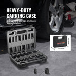 3/8" Drive Impact Socket Set, 14 Piece Shallow Socket Set Metric 7-20mm, 6 Point Cr-Mo Alloy Steel for Auto Repair, Easy-to-Read Size Markings, Rugged Construction, Includes Storage Case
