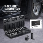 3/8" Drive Impact Socket Set, 15 Piece Deep Socket Set Metric 8-22mm, 6 Point Cr-Mo Alloy Steel for Auto Repair, Easy-to-Read Size Markings, Rugged Construction, Includes Storage Case