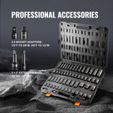 VEVOR Impact Sockets Set 59pcs 6-Point 3/8