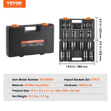 VEVOR Impact Sockets Set 8pcs 6-Point 1