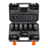 VEVOR Impact Sockets Set 9pcs 6-Point 1/2in Metric Drive Bit Ratchet Tool Kit