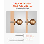 Cabinet Knobs, 12 Pack, 25 mm Zinc Alloy Drawer Pulls Door Handles, Round Kitchen Dresser Solid Knobs Cupboard Hardware with Screws for Bathroom Closet Cabinets Drawers, Antique Brass Color