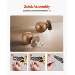 Cabinet Knobs, 12 Pack, 25 mm Zinc Alloy Drawer Pulls Door Handles, Round Kitchen Dresser Solid Knobs Cupboard Hardware with Screws for Bathroom Closet Cabinets Drawers, Antique Brass Color