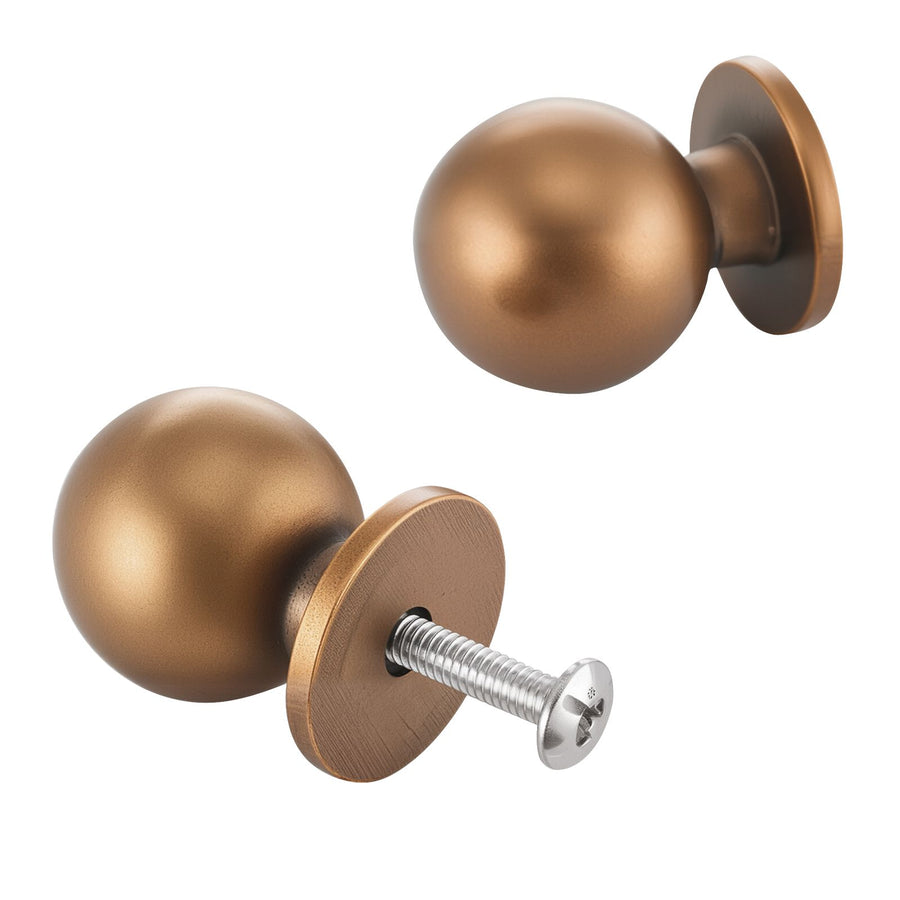 Cabinet Knobs, 12 Pack, 25 mm Zinc Alloy Drawer Pulls Door Handles, Round Kitchen Dresser Solid Knobs Cupboard Hardware with Screws for Bathroom Closet Cabinets Drawers, Antique Brass Color