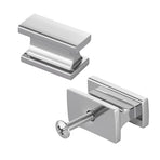 Cabinet Knobs, 10 Pack, 36 mm Zinc Alloy Drawer Pulls Door Handles, Rectangular Kitchen Dresser Solid Knobs, Cupboard Hardware with Screws for Bathroom Closet Cabinets Drawers, Chrome Color
