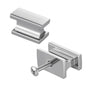 Cabinet Knobs, 10 Pack, 36 mm Zinc Alloy Drawer Pulls Door Handles, Rectangular Kitchen Dresser Solid Knobs, Cupboard Hardware with Screws for Bathroom Closet Cabinets Drawers, Chrome Color