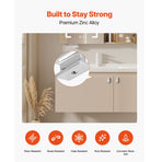 Cabinet Knobs, 10 Pack, 36 mm Zinc Alloy Drawer Pulls Door Handles, Rectangular Kitchen Dresser Solid Knobs, Cupboard Hardware with Screws for Bathroom Closet Cabinets Drawers, Chrome Color
