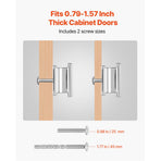 Cabinet Knobs, 10 Pack, 36 mm Zinc Alloy Drawer Pulls Door Handles, Rectangular Kitchen Dresser Solid Knobs, Cupboard Hardware with Screws for Bathroom Closet Cabinets Drawers, Chrome Color