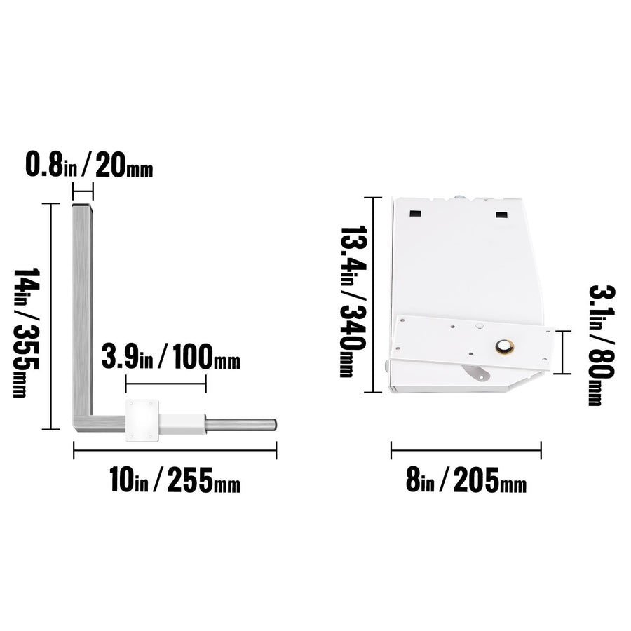 Murphy Mounting Wall Springs Mechanism, Heavy Duty Support Hardware DIY Kit, Bed Springs Mechanism Ideal for King Queen Bed (Vertical), White