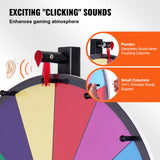 VEVOR 24 inch Spinning Prize Wheel, 14 Slots Tabletop Spinner, Heavy Duty Roulette Wheel with a Dry Erase and 2 Markers, Win Fortune Spin Games in Party Pub Trade Show Carnival - Top-Down View