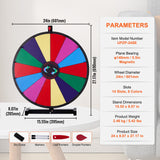 VEVOR 24 inch Spinning Prize Wheel, 14 Slots Tabletop Spinner, Heavy Duty Roulette Wheel with a Dry Erase and 2 Markers, Win Fortune Spin Games in Party Pub Trade Show Carnival - Close-Up Angle