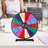 VEVOR 24 inch Spinning Prize Wheel, 14 Slots Tabletop Spinner, Heavy Duty Roulette Wheel with a Dry Erase and 2 Markers, Win Fortune Spin Games in Party Pub Trade Show Carnival - Low Angle