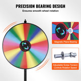 VEVOR 36 inch Spinning Prize Wheel, 18 Slots Spinning Wheel, Roulette Wheel with a Dry Erase and 2 Markers, Tabletop or Floor Standing Win Fortune Spin Games in Party Pub Trade Show Carnival - Side View