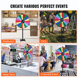 VEVOR 36 inch Spinning Prize Wheel, 18 Slots Spinning Wheel, Roulette Wheel with a Dry Erase and 2 Markers, Tabletop or Floor Standing Win Fortune Spin Games in Party Pub Trade Show Carnival - Rear View