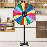 VEVOR 36 inch Spinning Prize Wheel, 18 Slots Spinning Wheel, Roulette Wheel with a Dry Erase and 2 Markers, Tabletop or Floor Standing Win Fortune Spin Games in Party Pub Trade Show Carnival - Low Angle