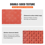 VEVOR Garage Tiles Interlocking 12x12 in 50 Pack Garage Flooring Tiles Red - Top-Down View