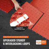 VEVOR Garage Tiles Interlocking 12x12 in 50 Pack Garage Flooring Tiles Red - Rear View