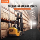 VEVOR Garage Tiles Interlocking, 12 x 12 x 0.53 inch 50 Pack Garage Floor Covering Tiles, Non-Slip Double-Sided Texture Garage Flooring Tiles, for Garages, Basements, Repair Shops, Black - Front View