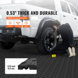 VEVOR Garage Tiles Interlocking, 12 x 12 x 0.53 inch 50 Pack Garage Floor Covering Tiles, Non-Slip Double-Sided Texture Garage Flooring Tiles, for Garages, Basements, Repair Shops, Black - Side View