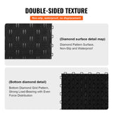 VEVOR Garage Tiles Interlocking, 12 x 12 x 0.53 inch 50 Pack Garage Floor Covering Tiles, Non-Slip Double-Sided Texture Garage Flooring Tiles, for Garages, Basements, Repair Shops, Black - Top-Down View