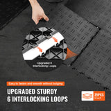 VEVOR Garage Tiles Interlocking, 12 x 12 x 0.53 inch 50 Pack Garage Floor Covering Tiles, Non-Slip Double-Sided Texture Garage Flooring Tiles, for Garages, Basements, Repair Shops, Black - Rear View