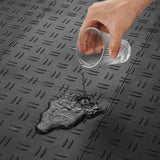 VEVOR Garage Tiles Interlocking, 12 x 12 x 0.53 inch 50 Pack Garage Floor Covering Tiles, Non-Slip Double-Sided Texture Garage Flooring Tiles, for Garages, Basements, Repair Shops, Black - Extra Image
