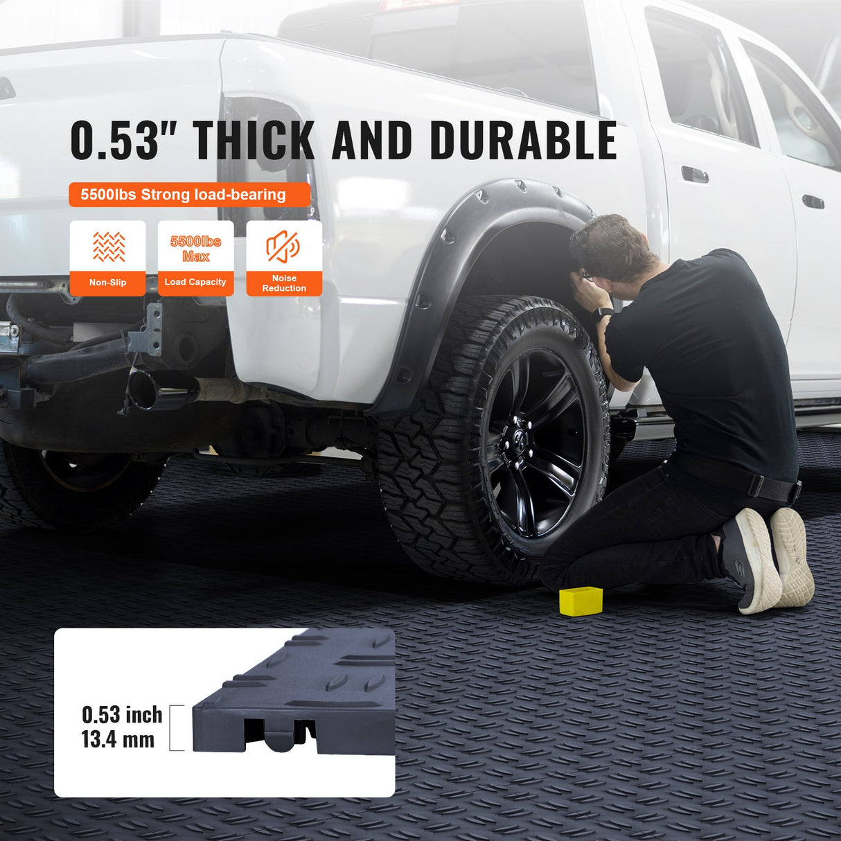 VEVOR Garage Tiles Interlocking, 12 x 12 x 0.53 inch 50 Pack Garage Floor Covering Tiles, Non-Slip D