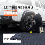 VEVOR Garage Tiles Interlocking, 12 x 12 x 0.53 inch 50 Pack Garage Floor Covering Tiles, Non-Slip Double-Sided Texture Garage Flooring Tiles, for Garages, Basements, Repair Shops, Graphite Gray - Side View