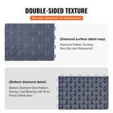 VEVOR Garage Tiles Interlocking, 12 x 12 x 0.53 inch 50 Pack Garage Floor Covering Tiles, Non-Slip Double-Sided Texture Garage Flooring Tiles, for Garages, Basements, Repair Shops, Graphite Gray - Top-Down View