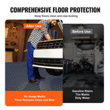 VEVOR Garage Tiles Interlocking, 12 x 12 x 0.53 inch 50 Pack Garage Floor Covering Tiles, Non-Slip Double-Sided Texture Garage Flooring Tiles, for Garages, Basements, Repair Shops, Graphite Gray - 45-Degree Angle