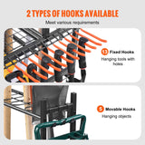 VEVOR Garden Tool Organizer, 16 Slots with Hooks, Yard Tool Tower Rack with Wheels for Garage Organization and Storage, Hold Long-Handled Tool/Rake/Broom, Metal Tool Stand Holder for Shed, Outdoor - Side View